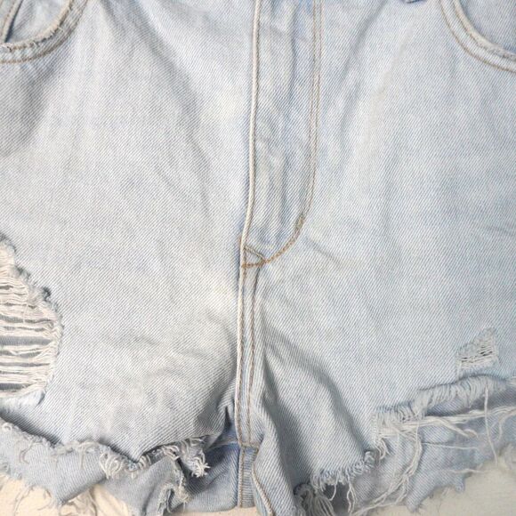Lovers and Friends Womens Jack High Rise Distressed Light Wash Jean Shorts Sz 31 - Picture 10 of 11